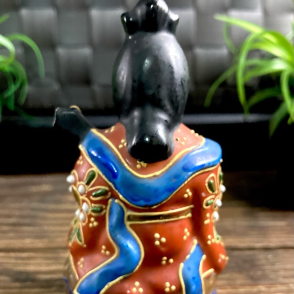 Kutani Ware Benzatien Benten Moriage Porcelain Figure God of Beauty Music Art - Picture 2 of 9